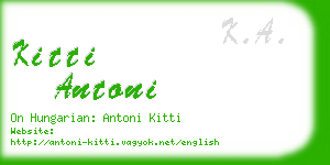 kitti antoni business card